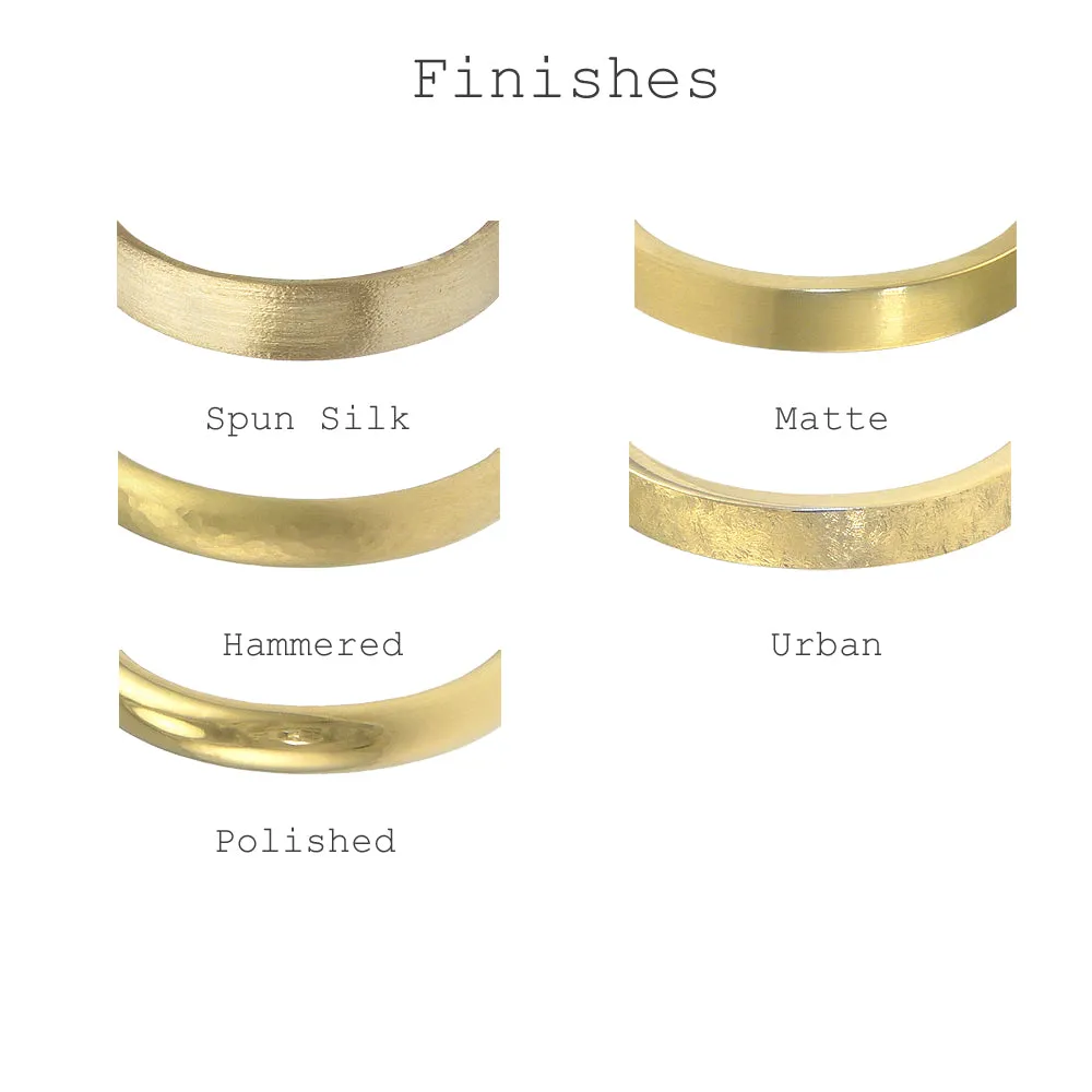 18ct Gold 3mm Flat Urban Finish Wedding Ring