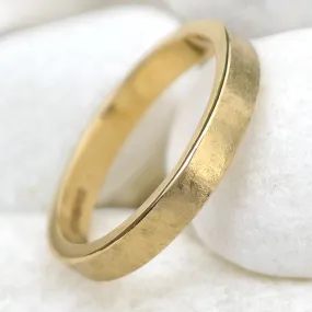 18ct Gold 3mm Flat Urban Finish Wedding Ring
