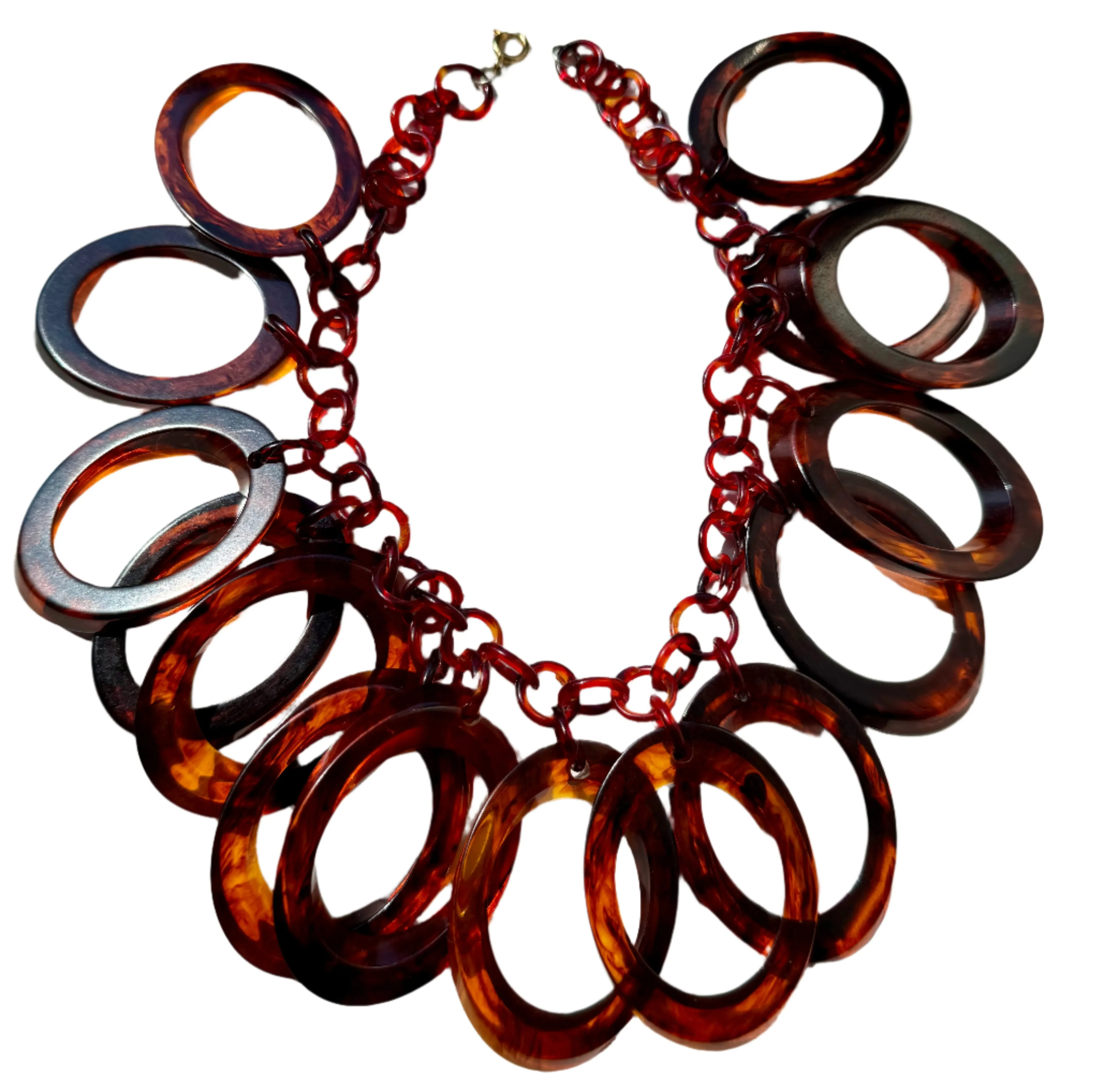 1970s Faux Tortoiseshell Statement Necklace
