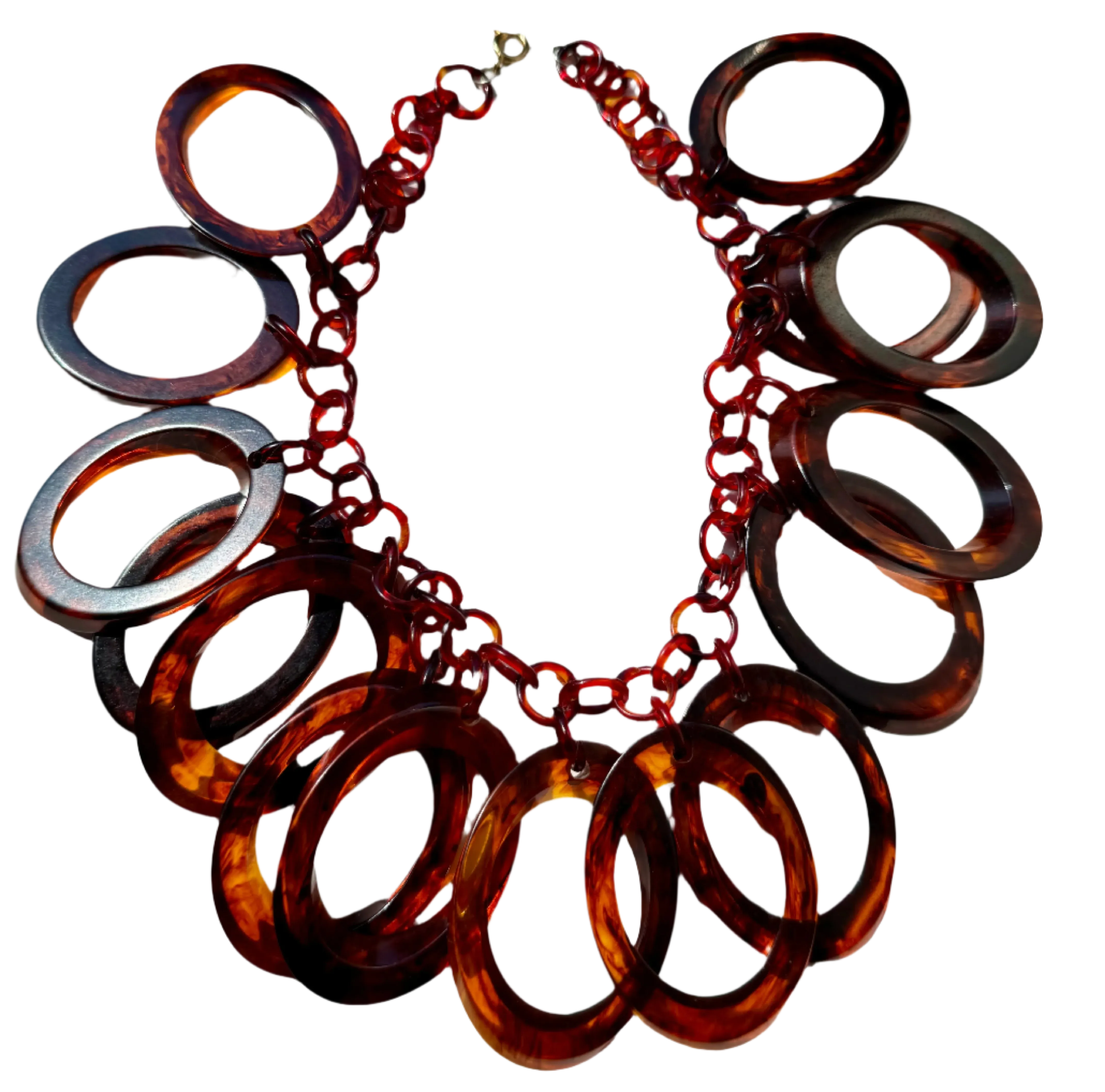 1970s Faux Tortoiseshell Statement Necklace