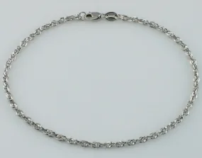 9ct White Gold Diamond Cut Prince Of Wales Bracelet  7"