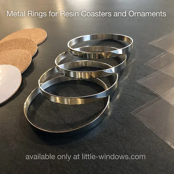 Back for the Season! Metal Rings   Backer Film for Coasters and Ornaments - 4 pack