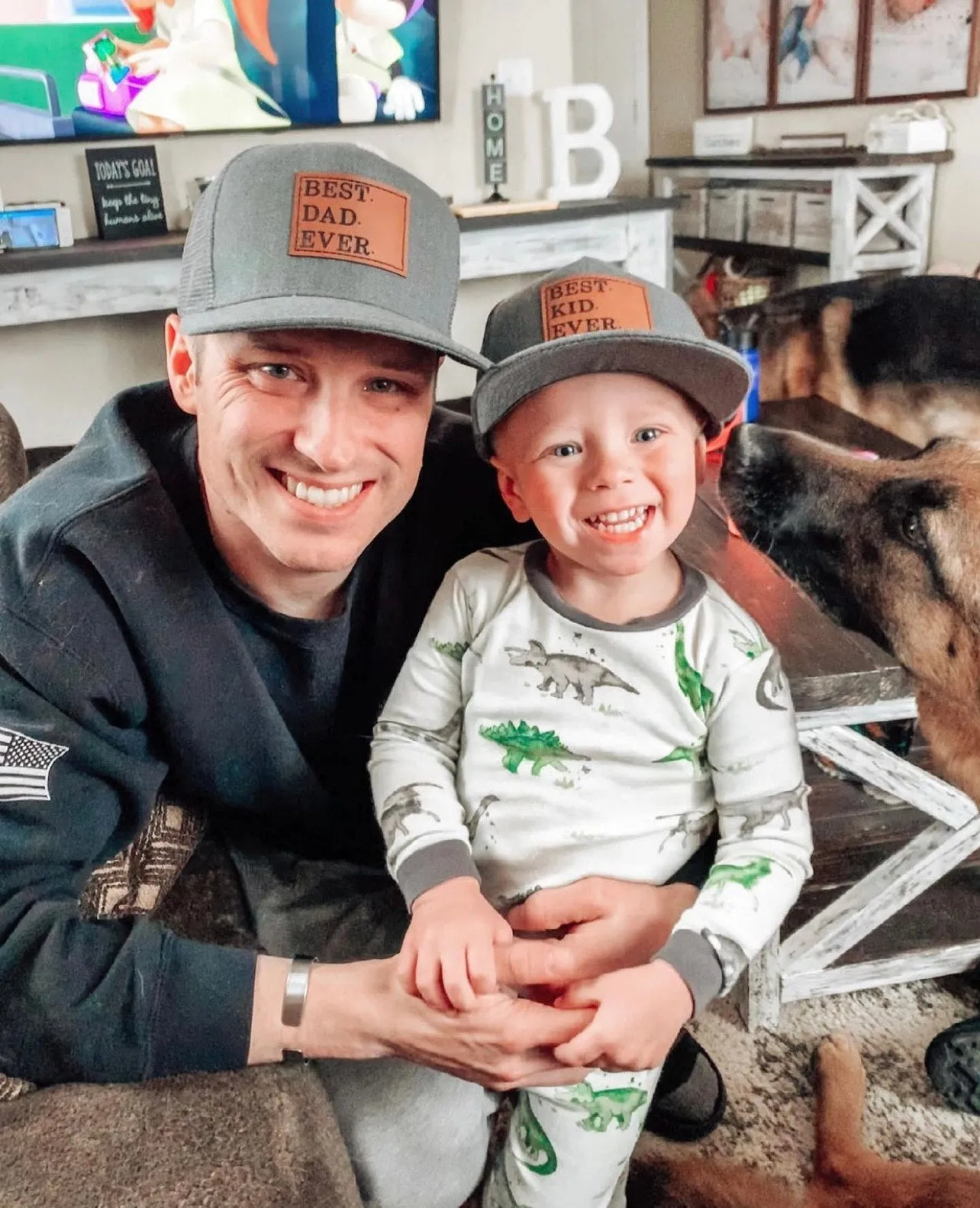 BEST DAD EVER   BEST KID EVER Matching Father & Son or Daughter SnapBack Hats.