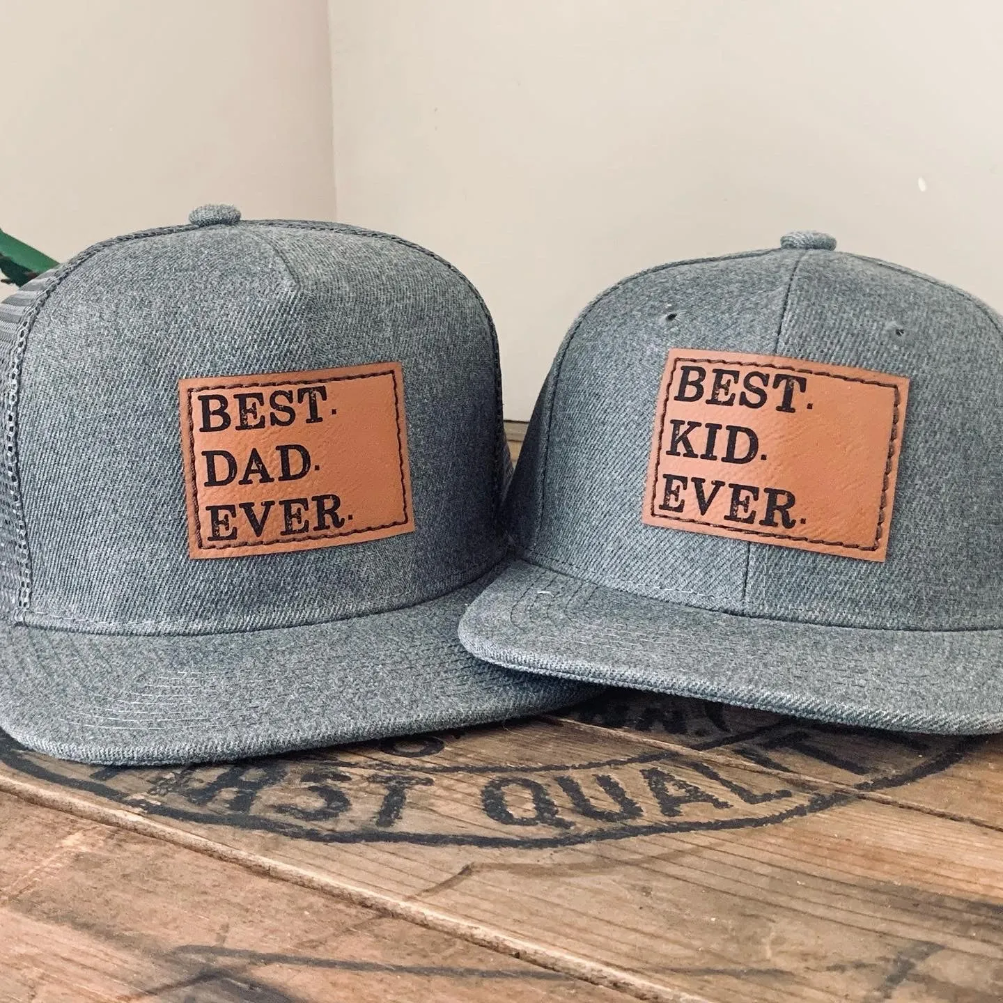 BEST DAD EVER   BEST KID EVER Matching Father & Son or Daughter SnapBack Hats.