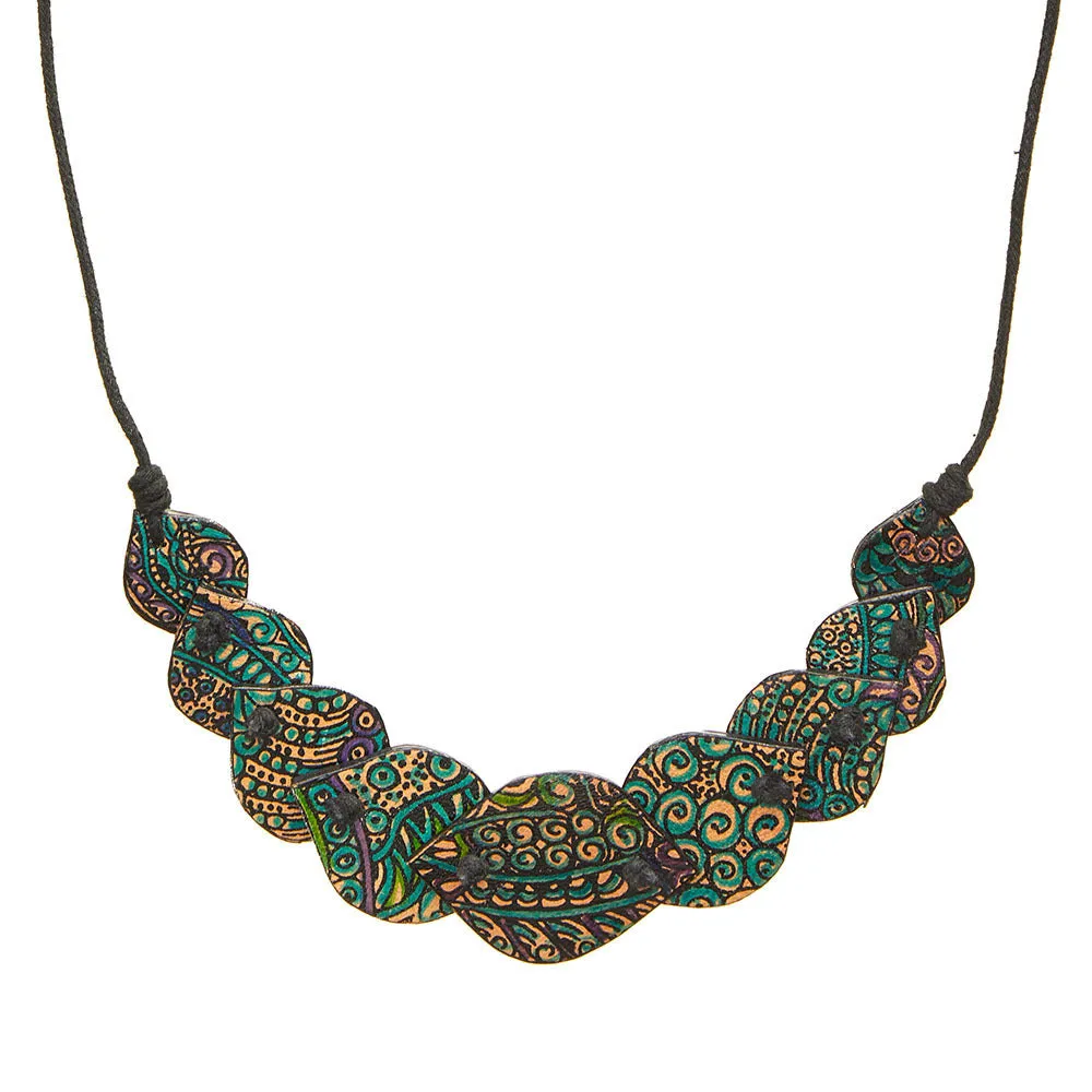 Bodri Batik Leather Statement Necklace