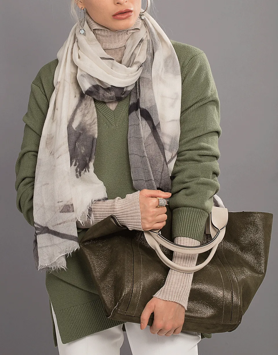 Boiled Cashmere Printed Scarf