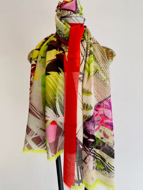Cashmere Wool Printed Shawl - Winter Sale 50% - At checkout use code Winter50%