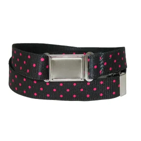 CTM® Women's Plus Size No Show Buckle Stretch Belt with Polka Dots