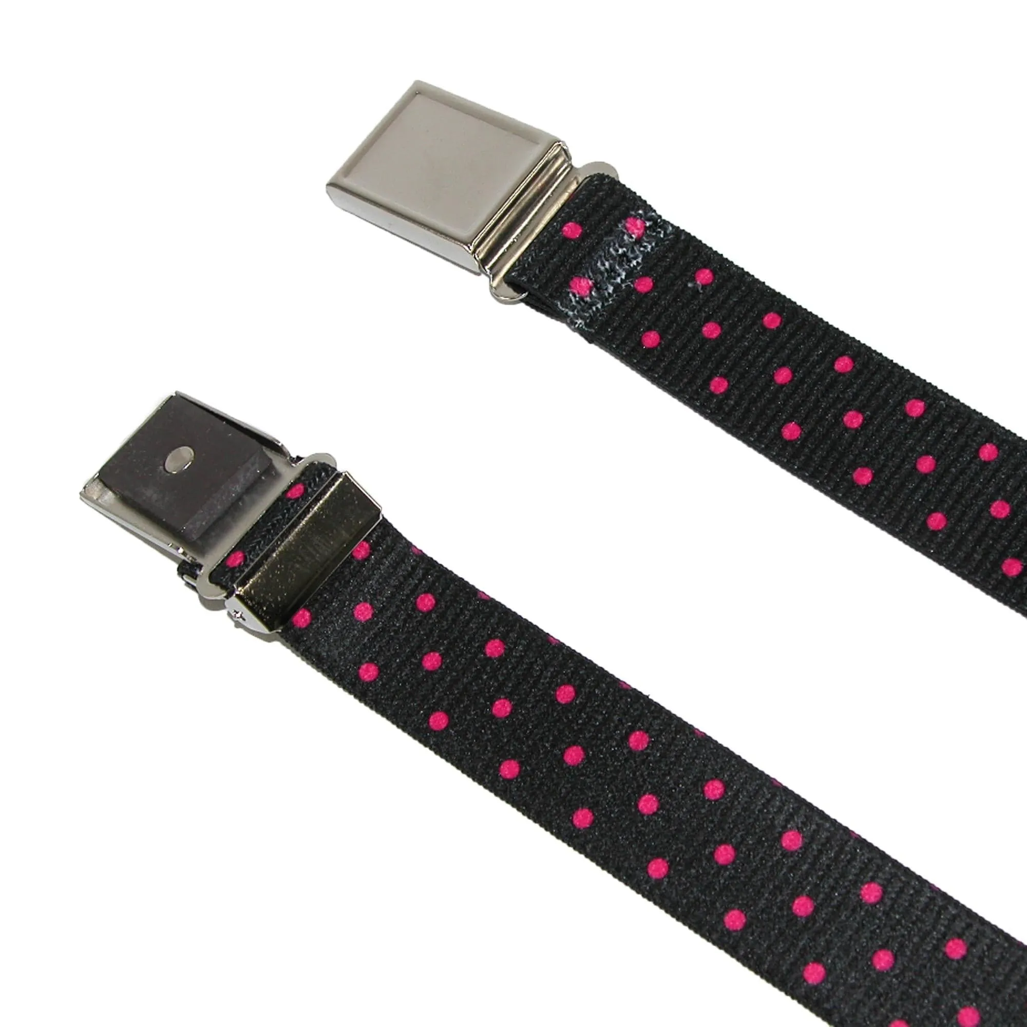 CTM® Women's Plus Size No Show Buckle Stretch Belt with Polka Dots