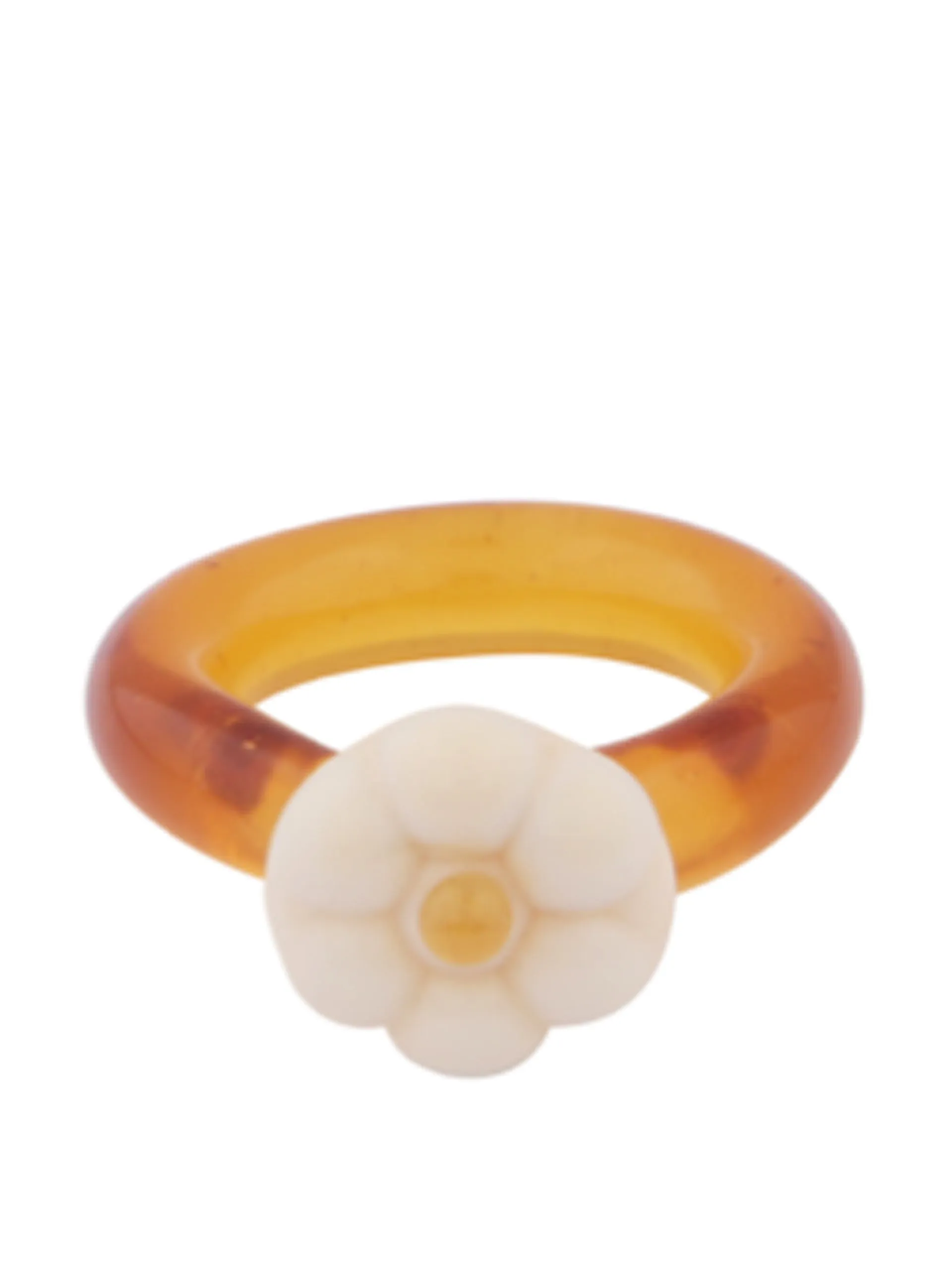 Daisy ring in amber and ivory