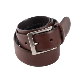 Dark Brown Plain Leather Belt