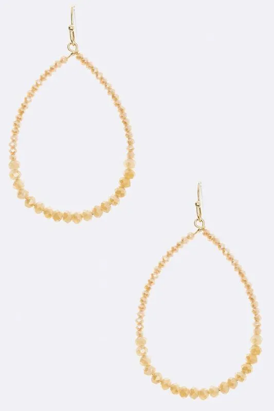 Delicate Beaded Oval Hoop Earrings