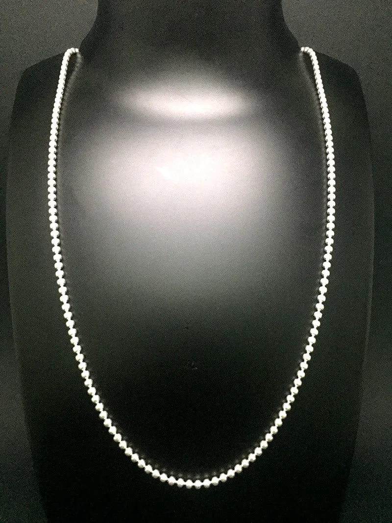 Delicate Beaded Silver Chain