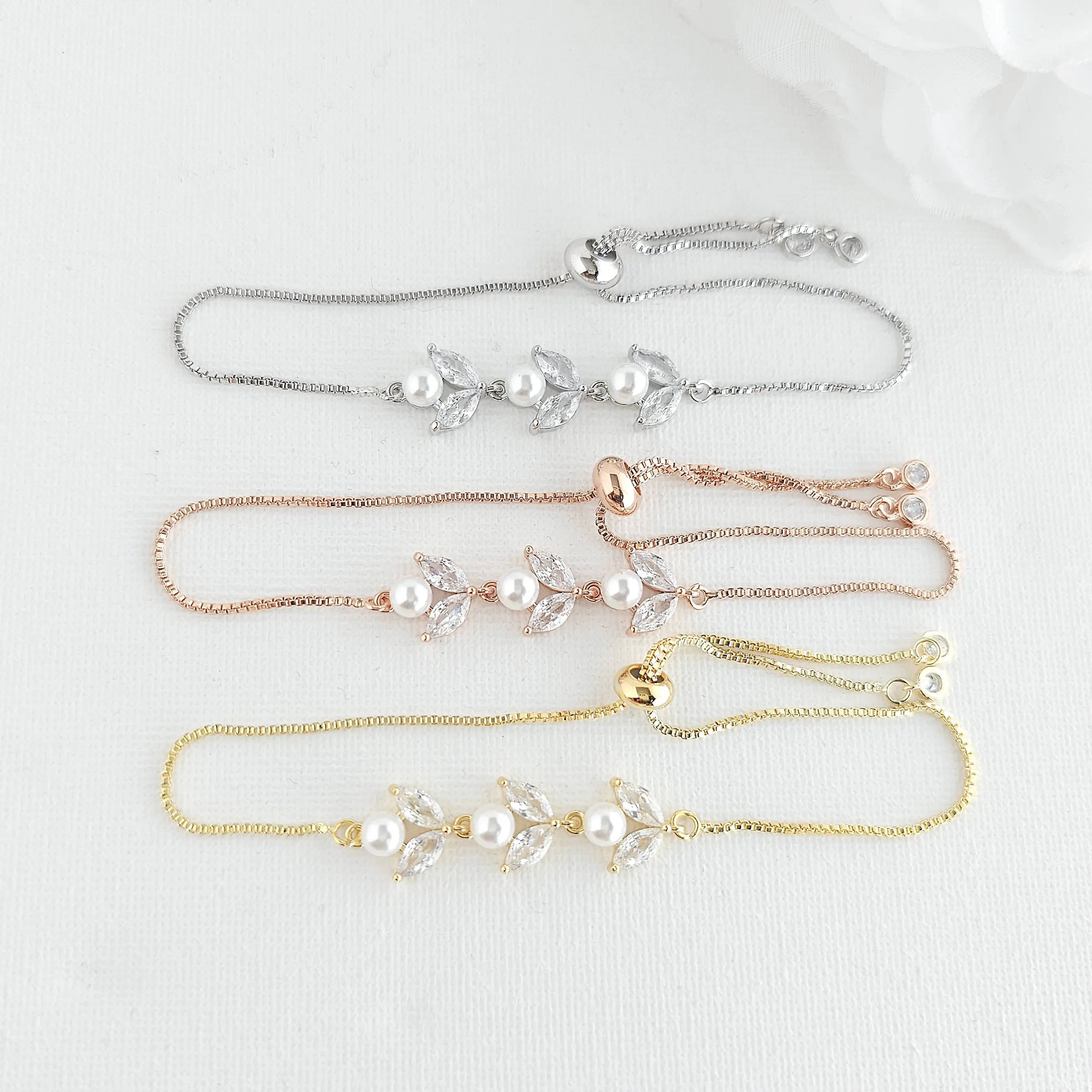 Delicate Gold Wedding Jewelry Set-Leila