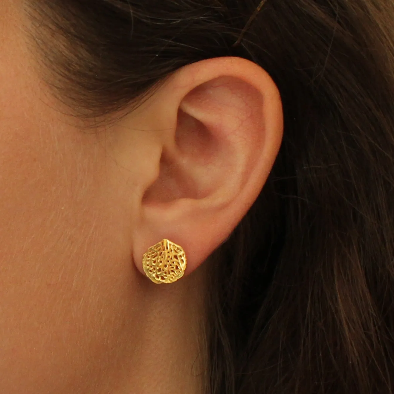 Delicate Leaf Stud Earrings