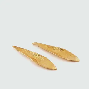 Delicate olive leaves - earrings - silver 925 - gold plated