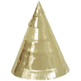 Disco New Year's Mini Gold Foil Party Hats, 4 Count