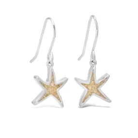 Dune Jewelry - Delicate Starfish Drop Earrings - LBI Sand