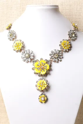 Floral Rhinestone Statement Necklace