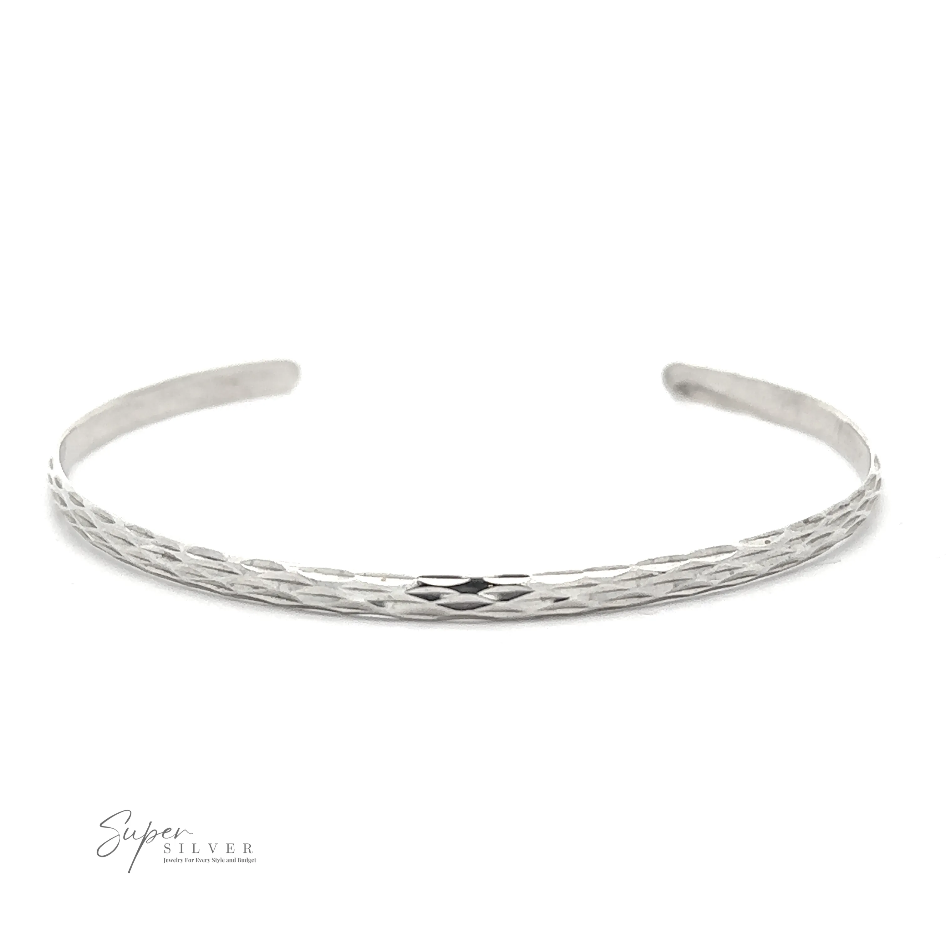 Glittering Diamond Cut Cuff Bracelet