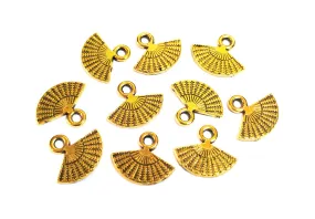 Golden Hand Fan Shape Charms