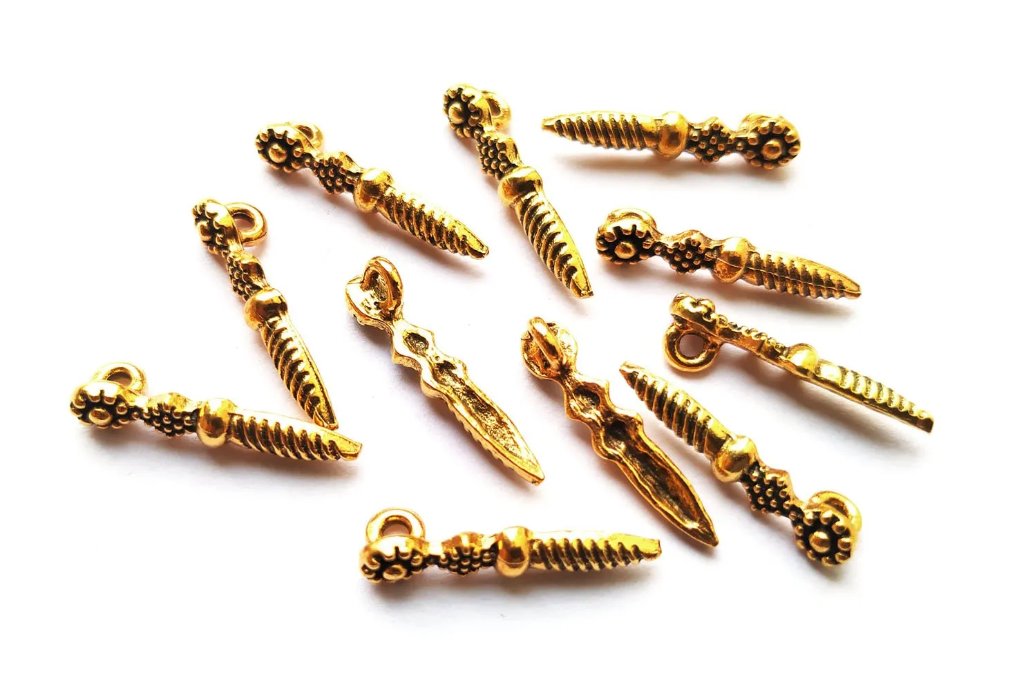 Golden Knife German Silver Charms