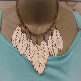 Gypsy Leaf Off-White Statement Necklace