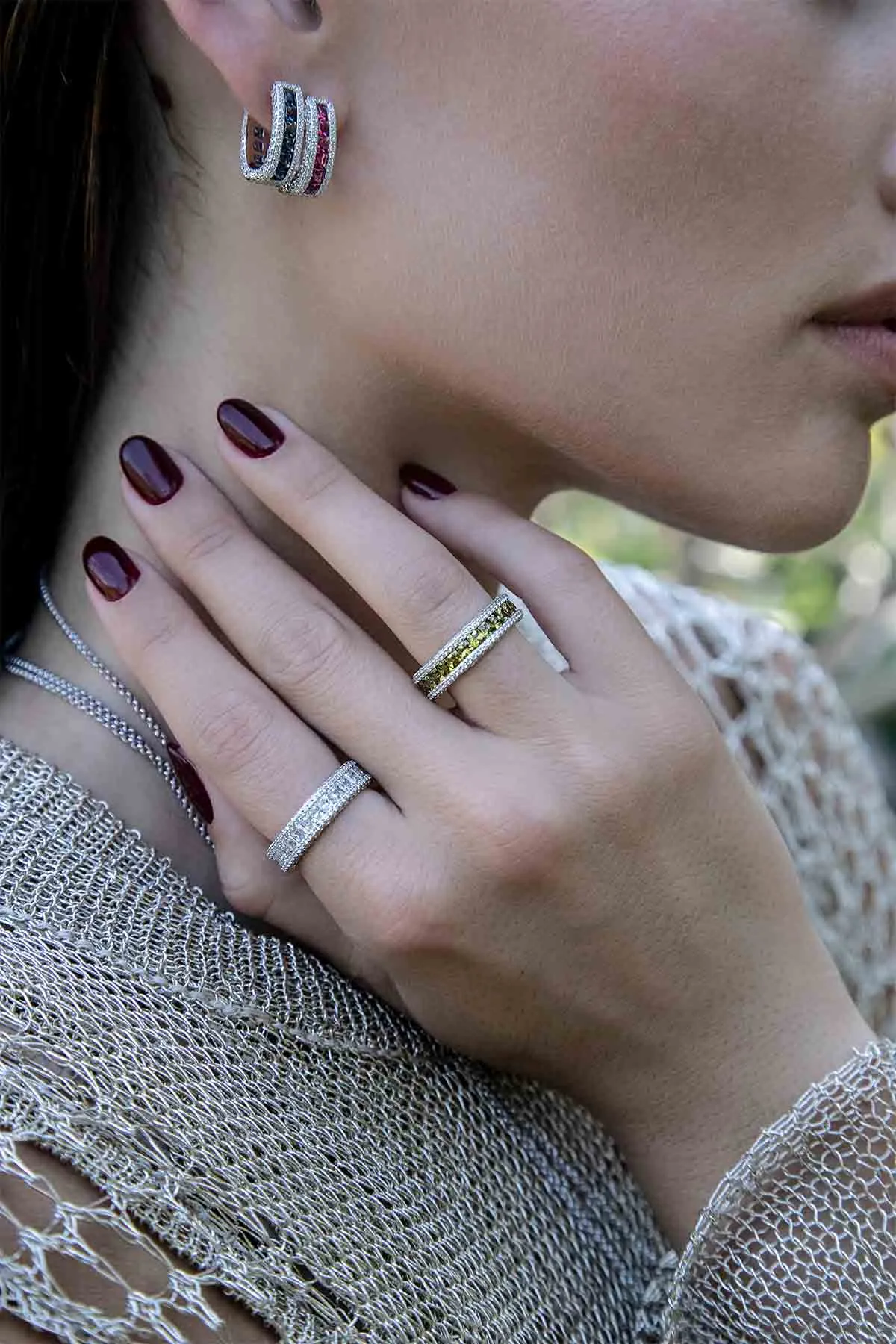 Khaki Pavé Ring