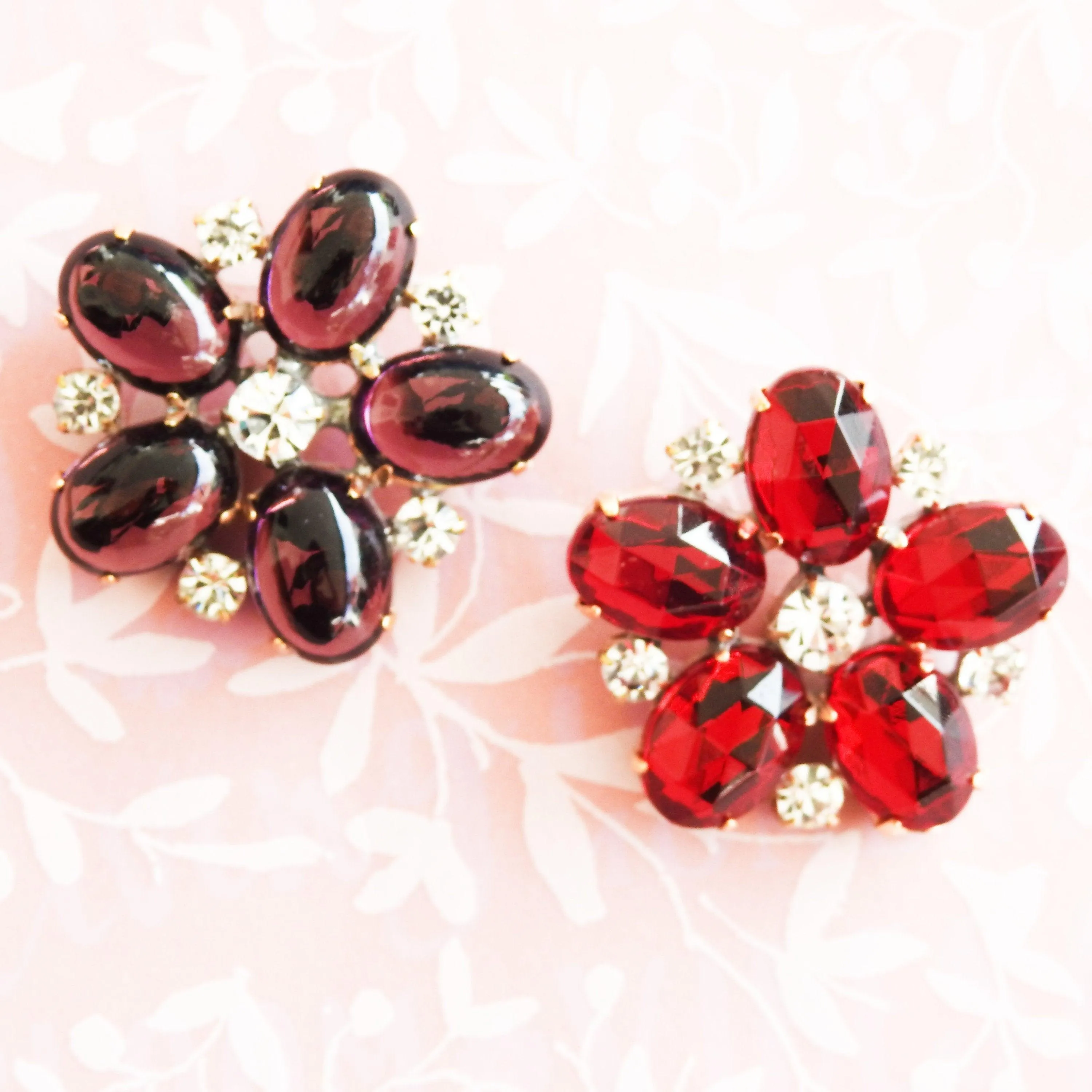 Large glass buttons for floral embellishments