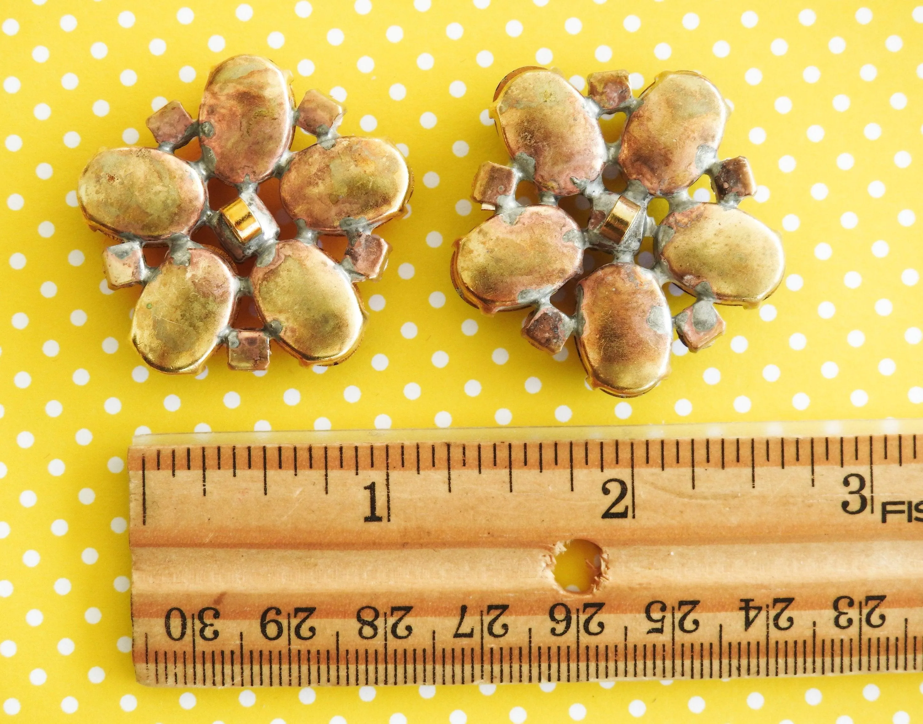 Large glass buttons for floral embellishments