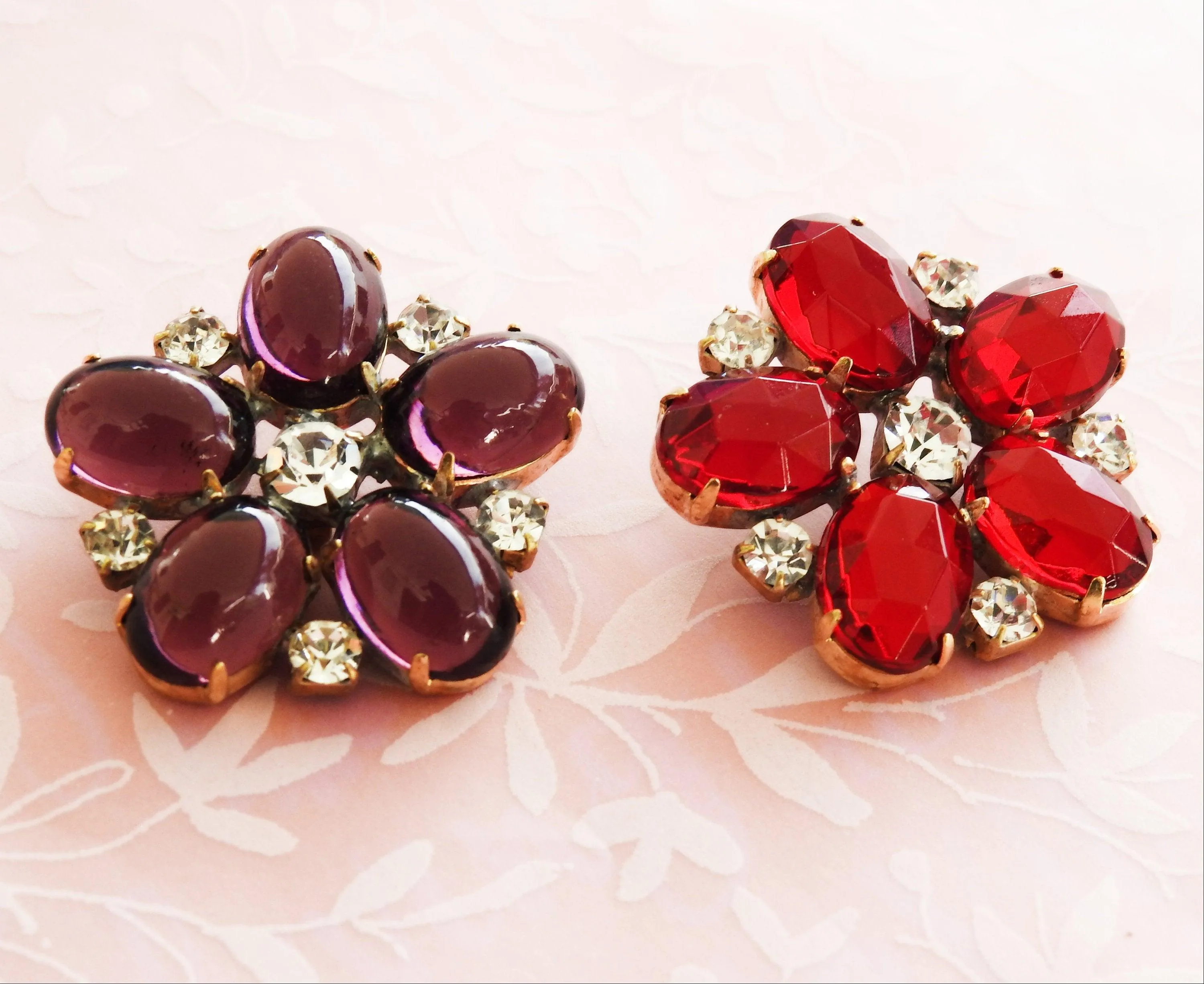 Large glass buttons for floral embellishments