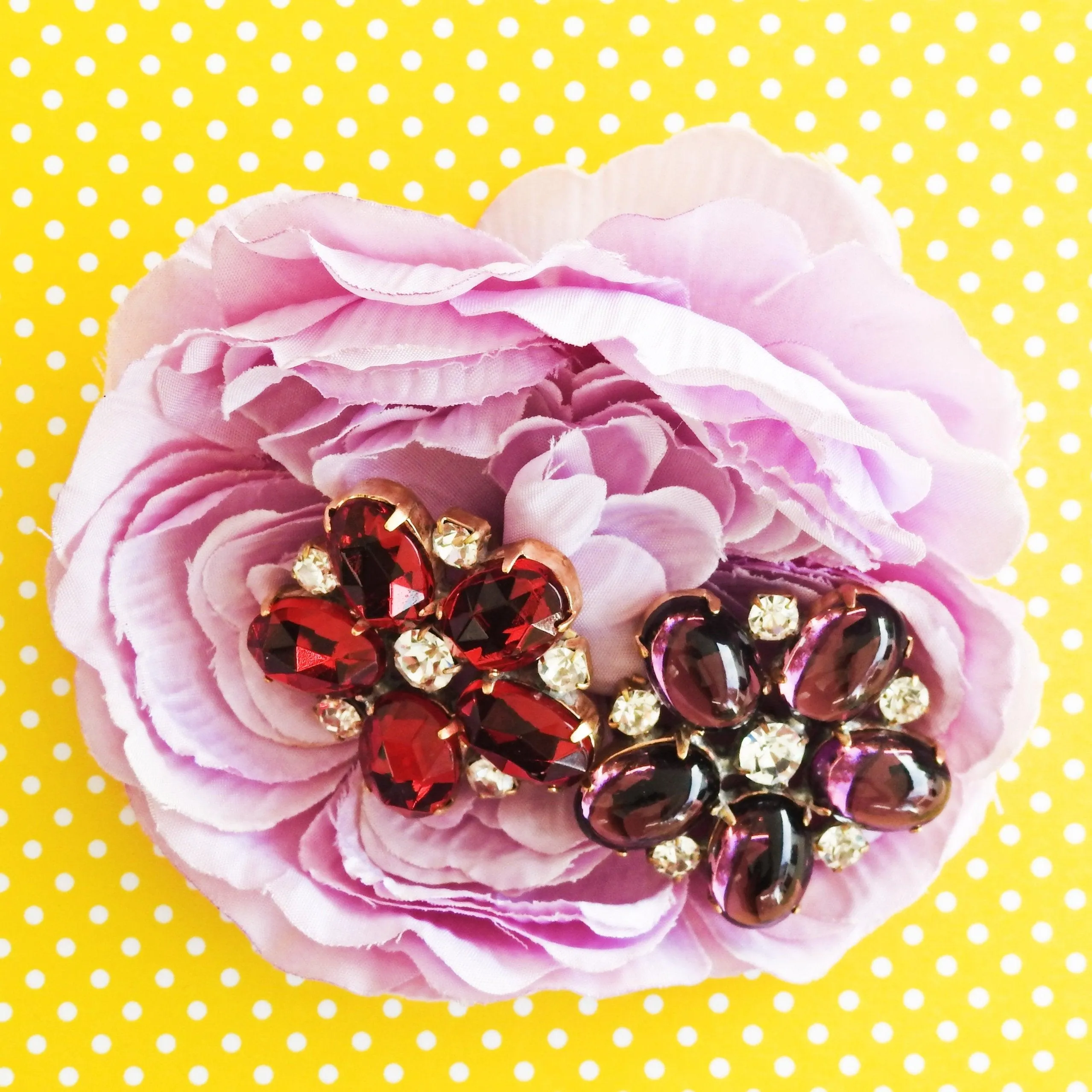 Large glass buttons for floral embellishments