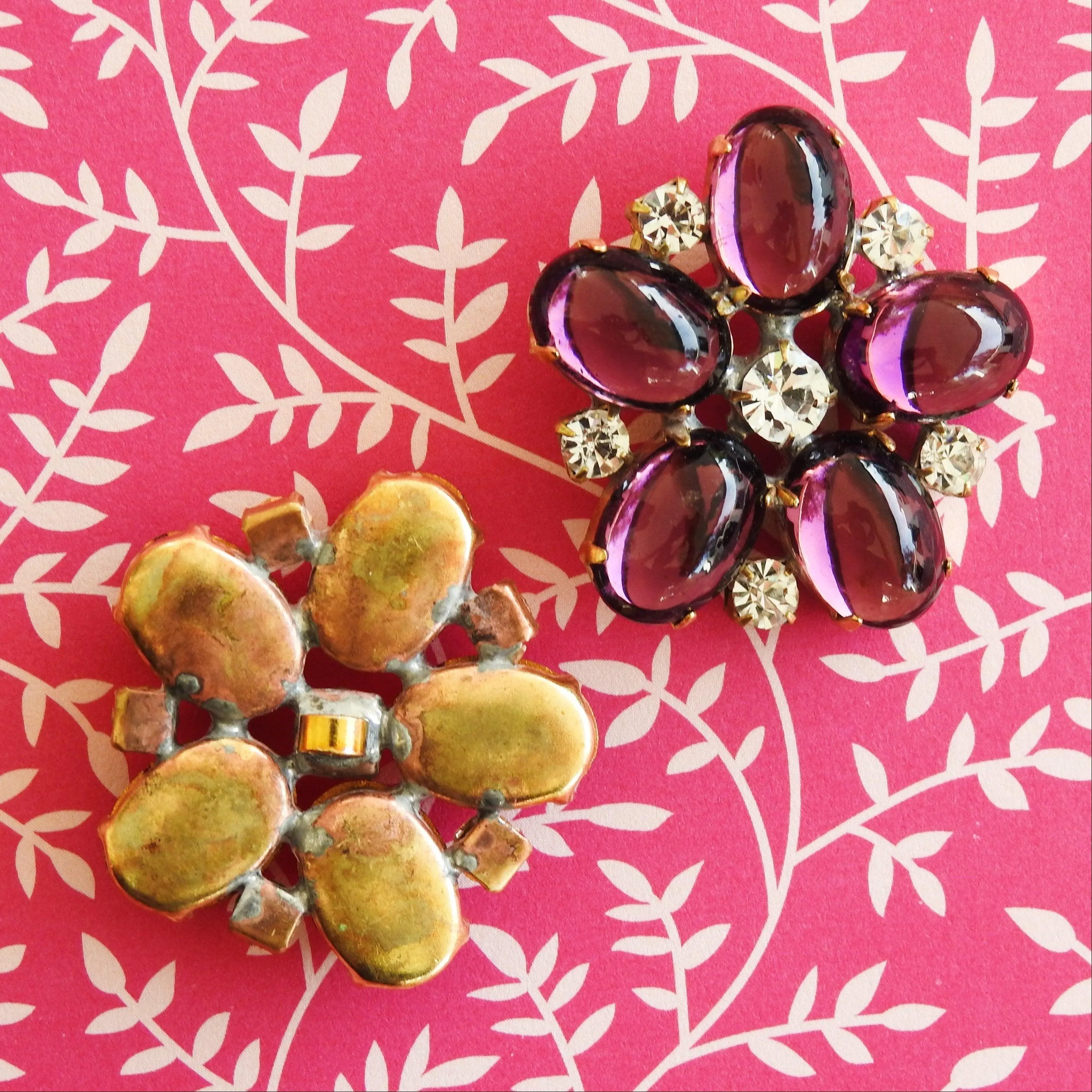 Large glass buttons for floral embellishments