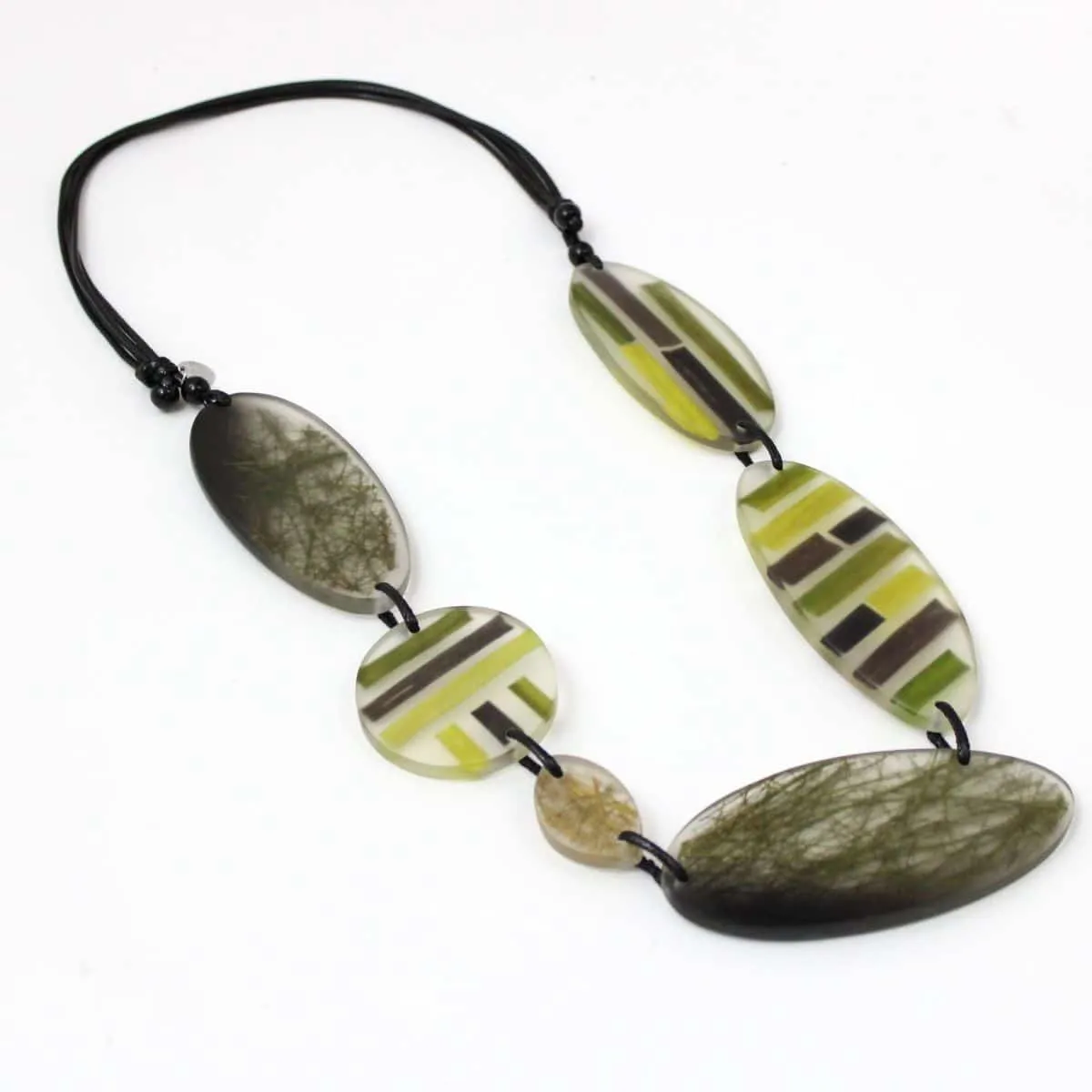 Olive and Black Alessia Statement Necklace