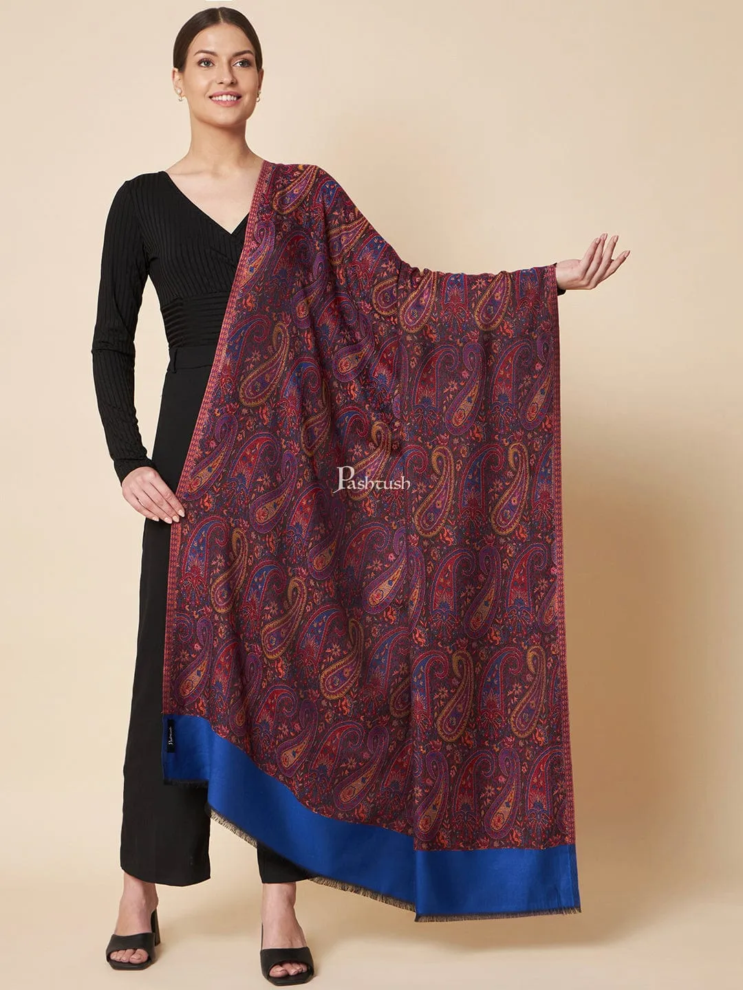 Pashtush Womens Bamboo Shawl, Chanting Paisley Design, Multicolour