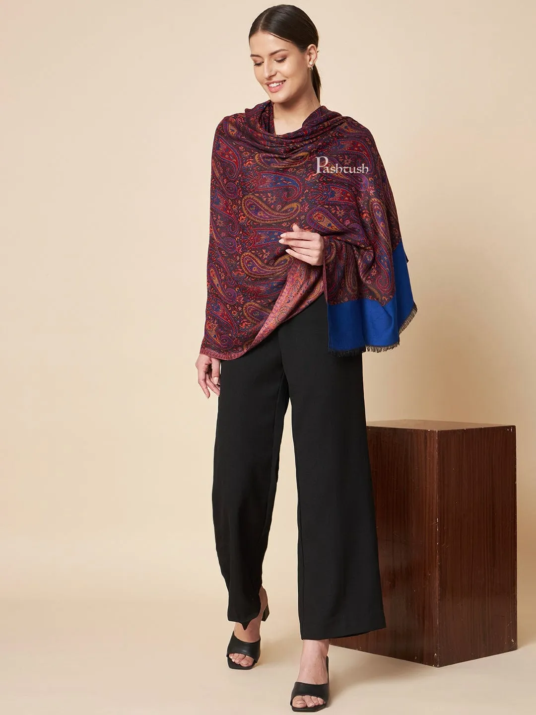Pashtush Womens Bamboo Shawl, Chanting Paisley Design, Multicolour