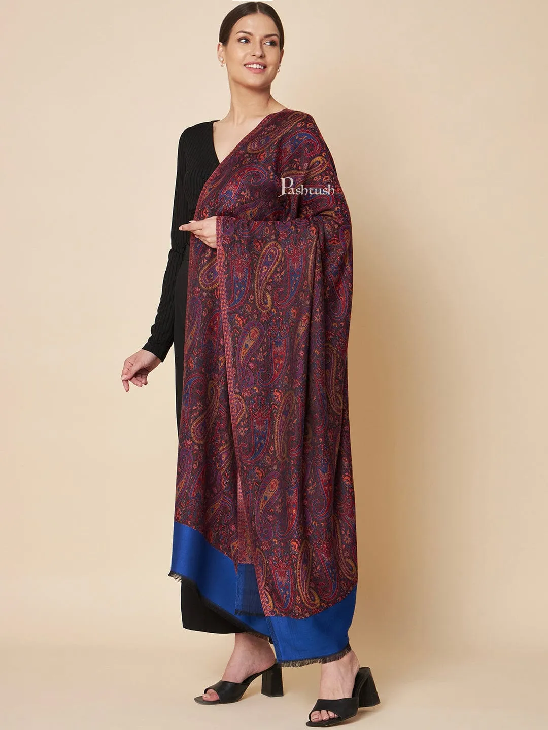 Pashtush Womens Bamboo Shawl, Chanting Paisley Design, Multicolour