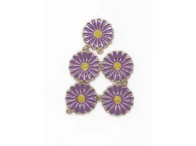 Purple Flower Metal Charms