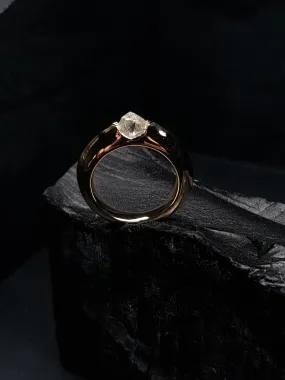 Raw Diamond in Glossy Gold Ring – 1.18 ct.