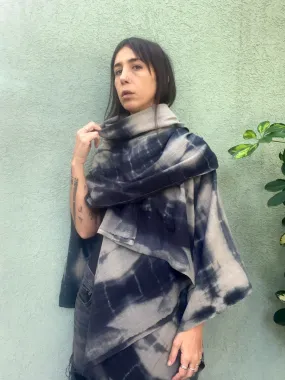 Rhombus Cotton Shawl -   blue