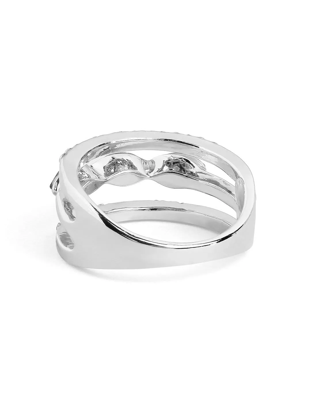 Rubans Silver Plated Handcrafted Color Stone Rings