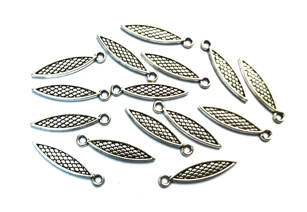 Silver Leaf Fancy Charms