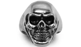 Silver Stainless Steel Skull Head Ring