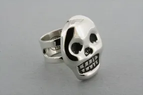 Skull mask ring - sterling silver