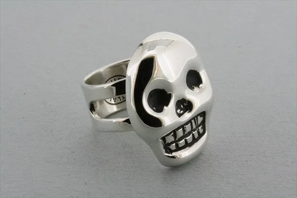 Skull mask ring - sterling silver