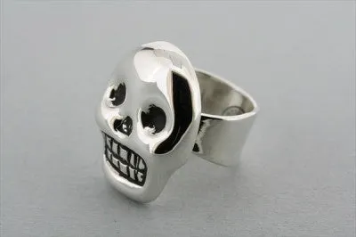 Skull mask ring - sterling silver