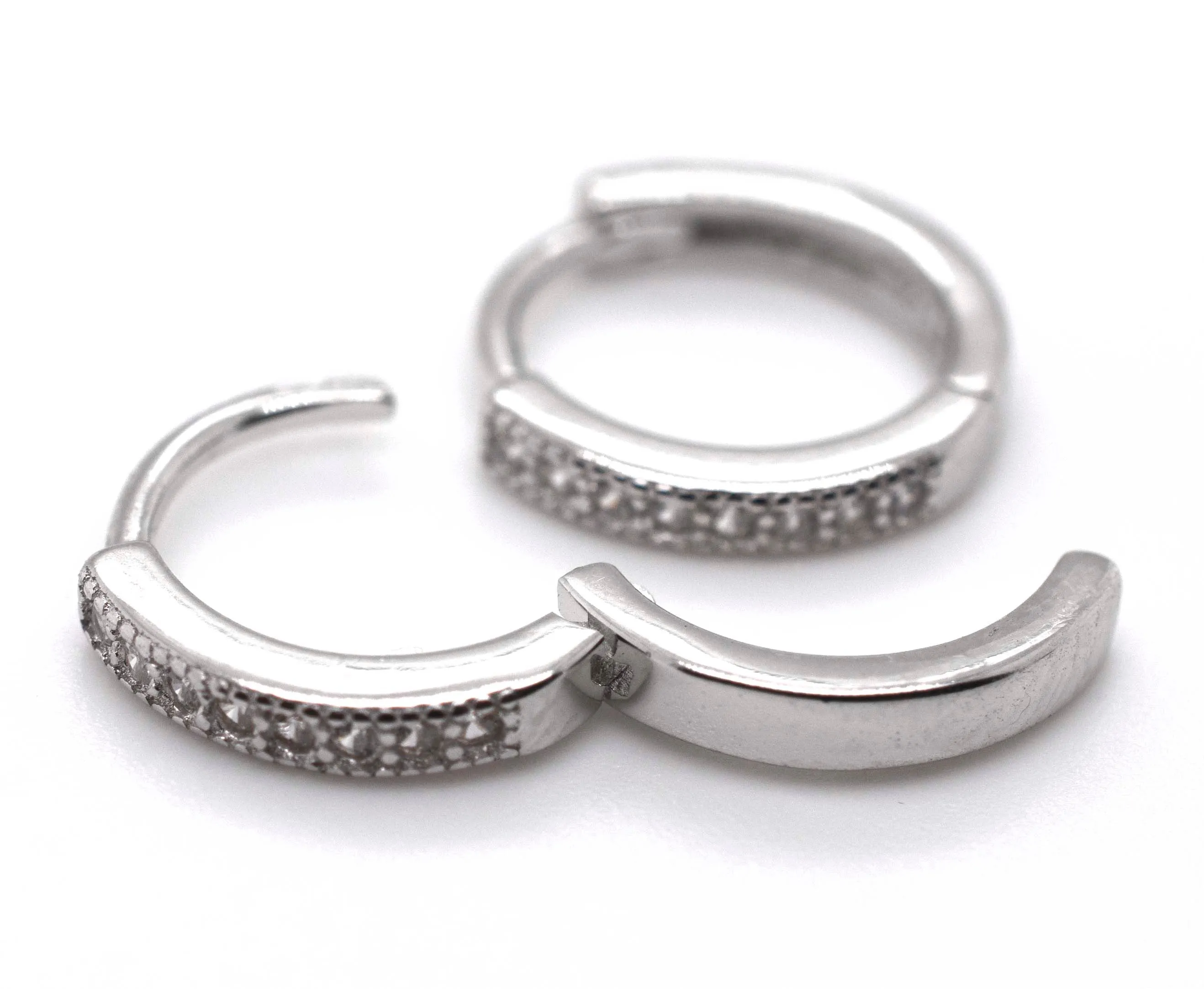 Small Pave Cubic Zirconia Hoops