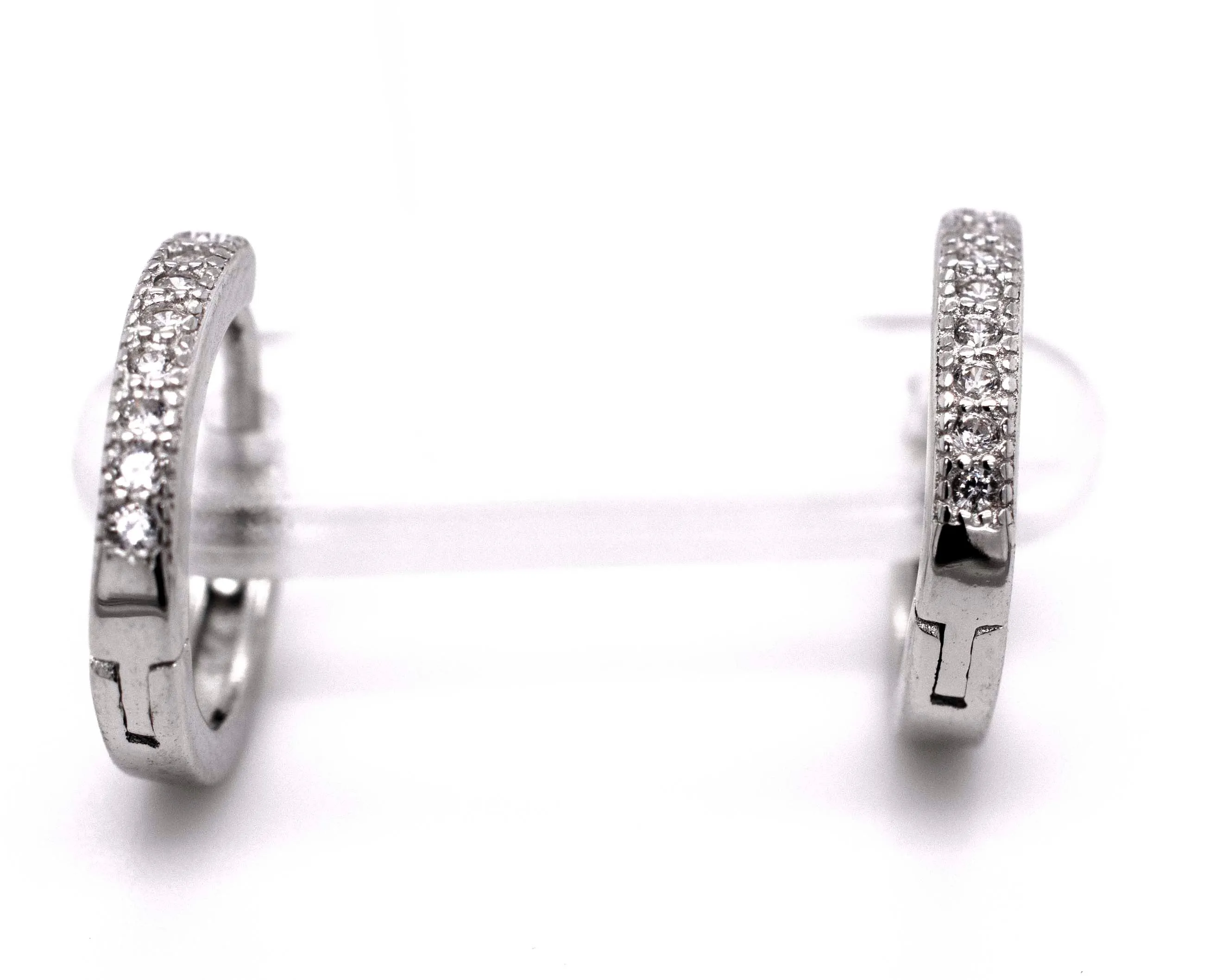 Small Pave Cubic Zirconia Hoops