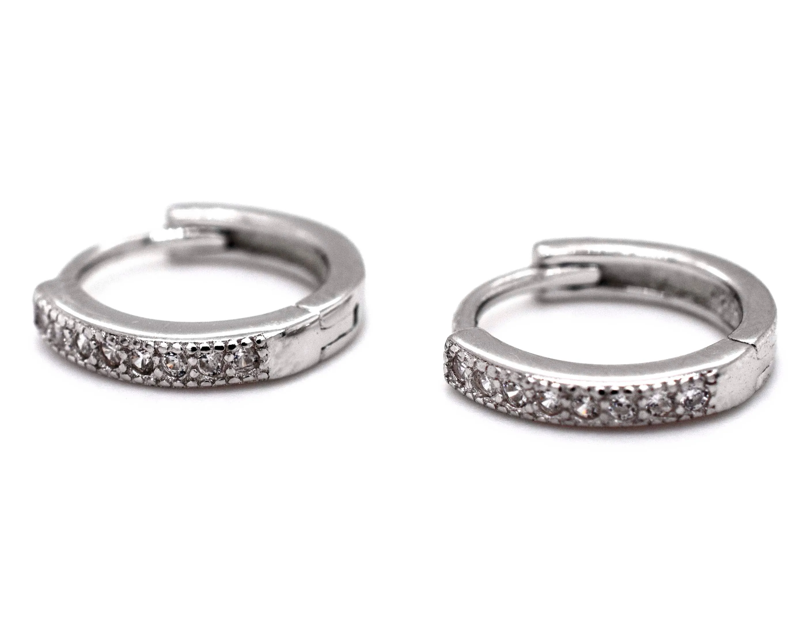 Small Pave Cubic Zirconia Hoops