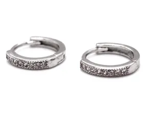 Small Pave Cubic Zirconia Hoops